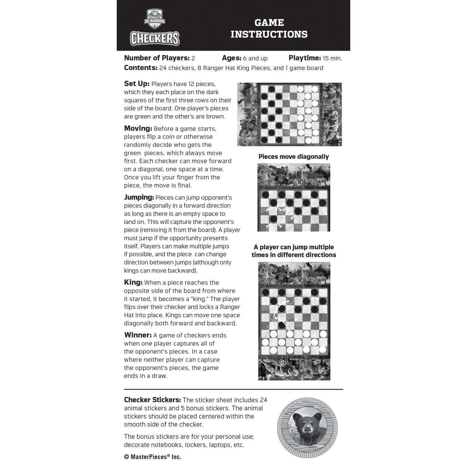 Jr. Ranger Checkers Board Game - 757 Sports Collectibles