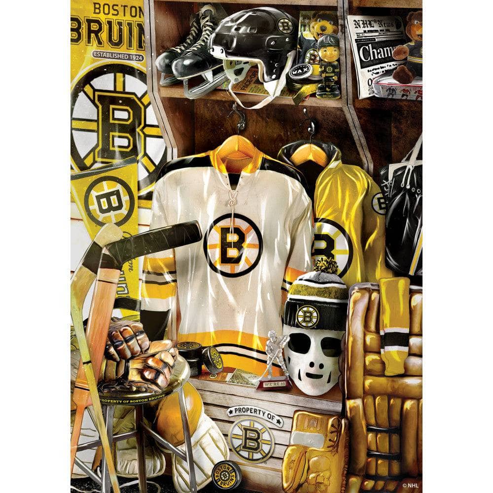 Boston Bruins Locker Room 500-Piece Jigsaw Puzzle - Sports Gifts, Sports Memorabilia, Sports Collectibles, Fan Shop