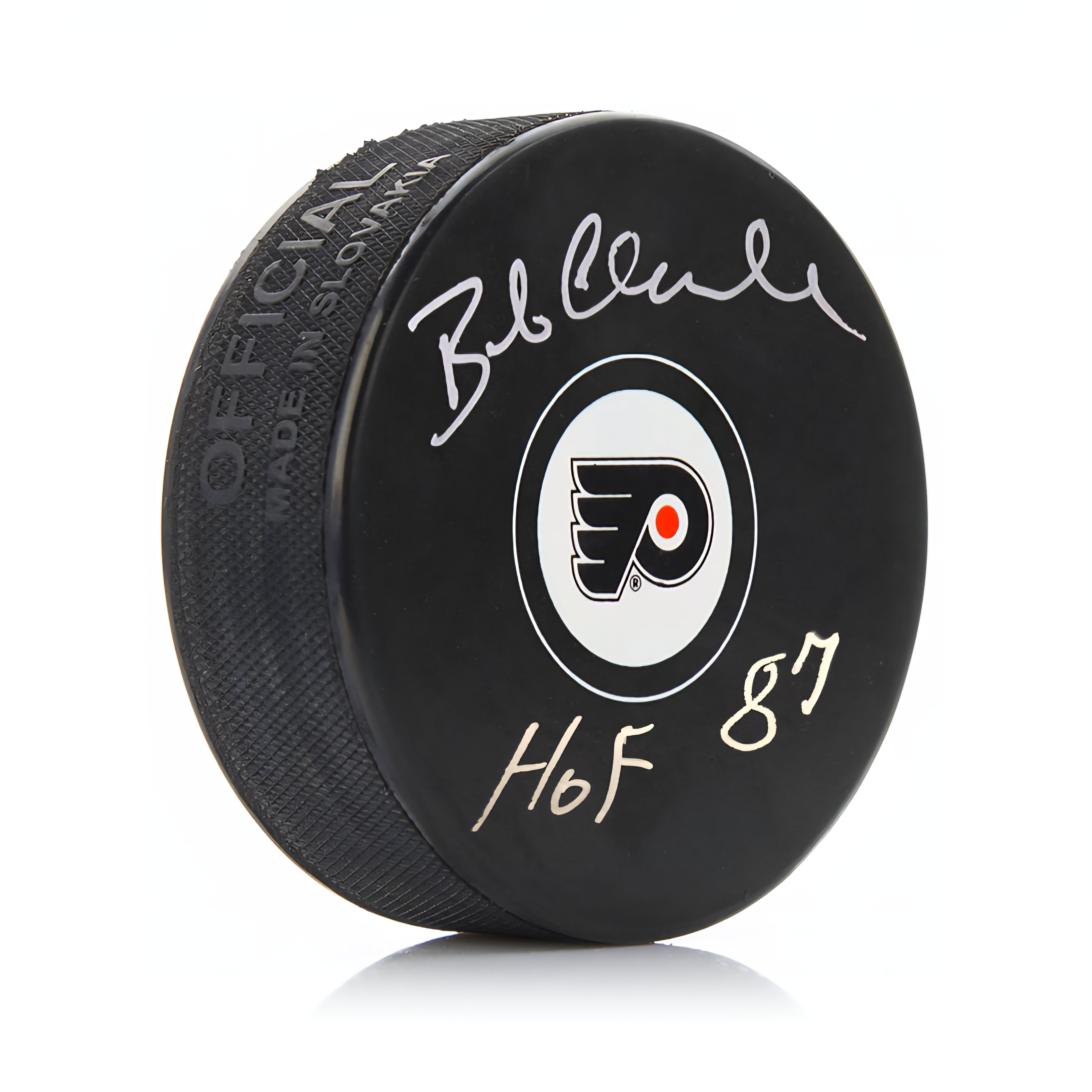 Bob Clarke Autographed Philadelphia Flyers Hockey Logo Puck - Sports Gifts, Sports Memorabilia, Sports Collectibles, Fan Shop