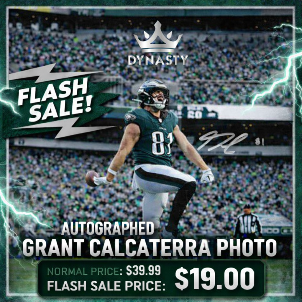 Grant Calcaterra First Touchdown Philadelphia Eagles Autographed 8" x 10" Football Photo - Sports Gifts, Sports Memorabilia, Sports Collectibles, Fan Shop