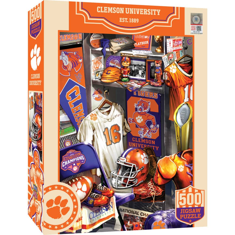 Clemson Tigers 500 Piece Locker Room Jigsaw Puzzle - Sports Gifts, Sports Memorabilia, Sports Collectibles, Fan Shop