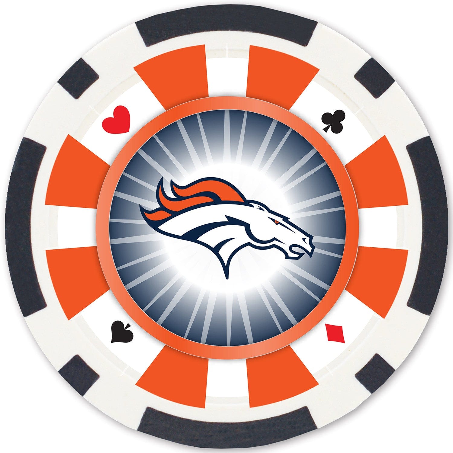 Denver Broncos 100 Piece Poker Chip Set