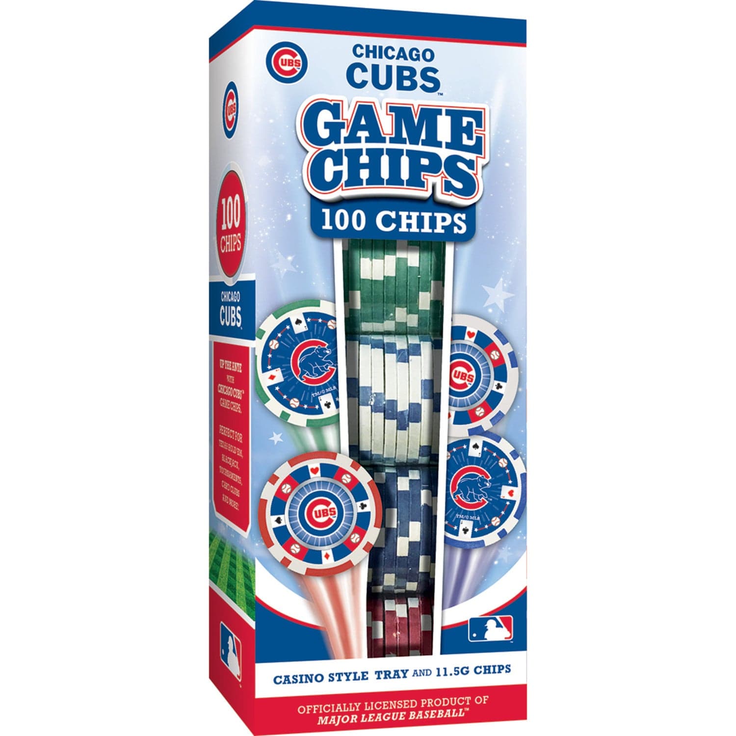 Chicago Cubs 100 Piece Poker Chip Set - Sports Gifts, Sports Memorabilia, Sports Collectibles, Fan Shop