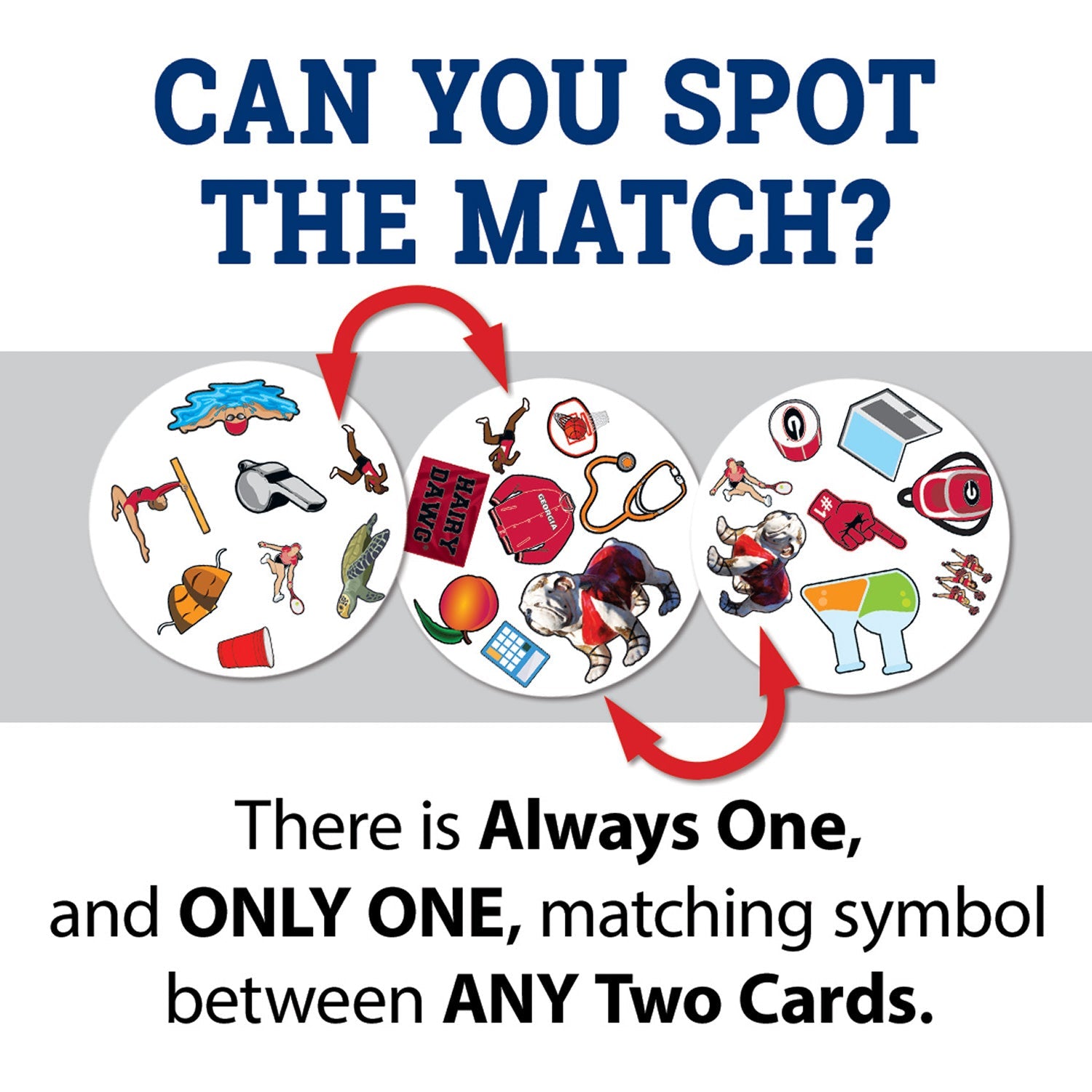 Georgia Bulldogs Spot It! Card Game - 757 Sports Collectibles
