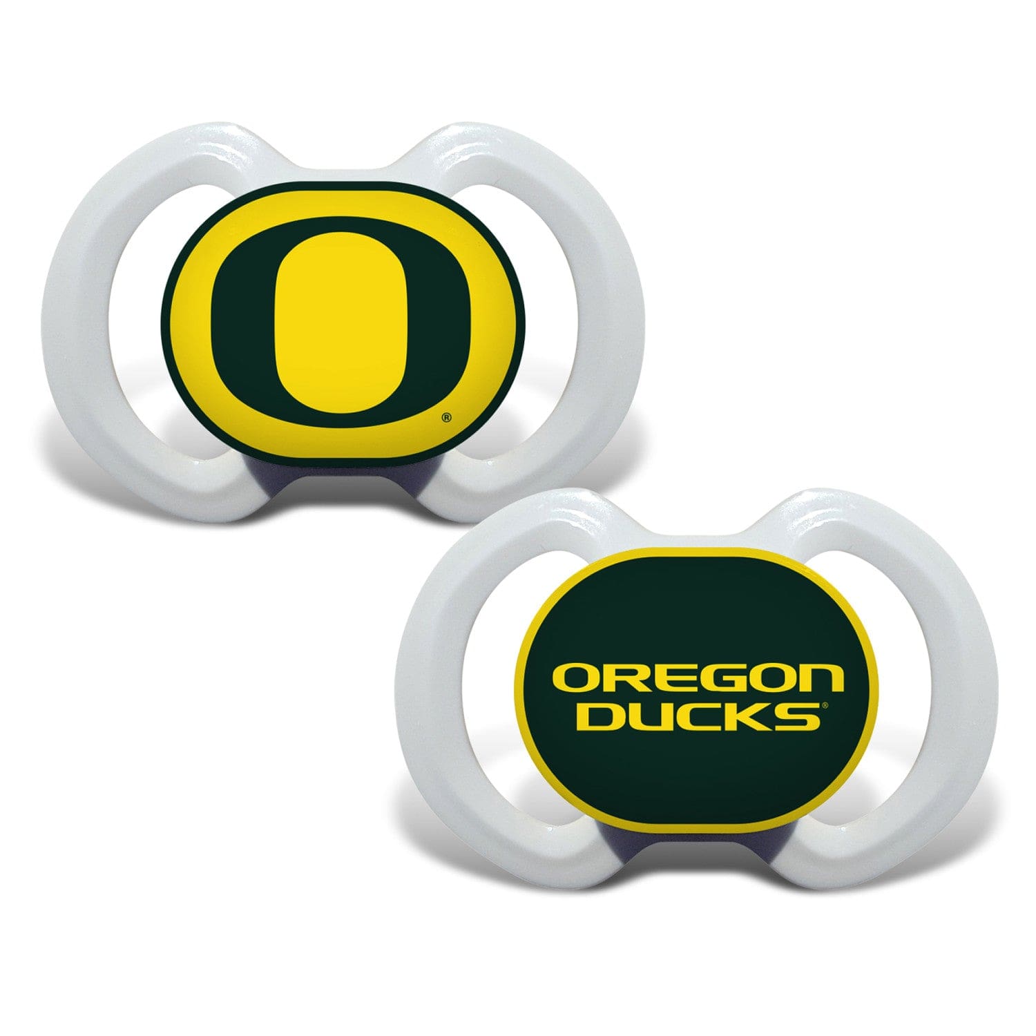 Oregon Ducks Pacifier Set - 2-Pack - Sports Gifts, Sports Memorabilia, Sports Collectibles, Fan Shop