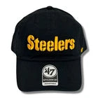 '47 Brand Pittsburgh Steelers Black Script Clean Up Strapback - Sports Gifts, Sports Memorabilia, Sports Collectibles, Fan Shop