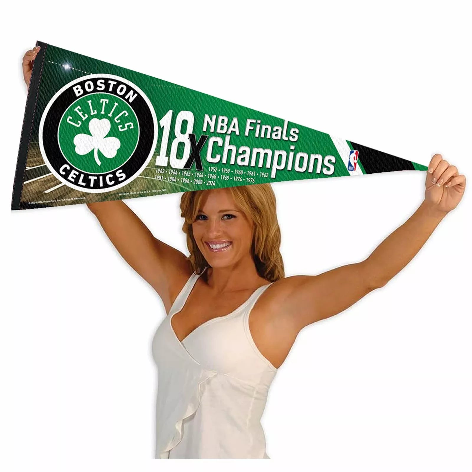 Boston Celtics 18x 18 Time NBA Champions Full Size Pennant Flag Banner - Sports Collectibles, Sports Memorabilia, Sports Fan Shop, Sports Gifts