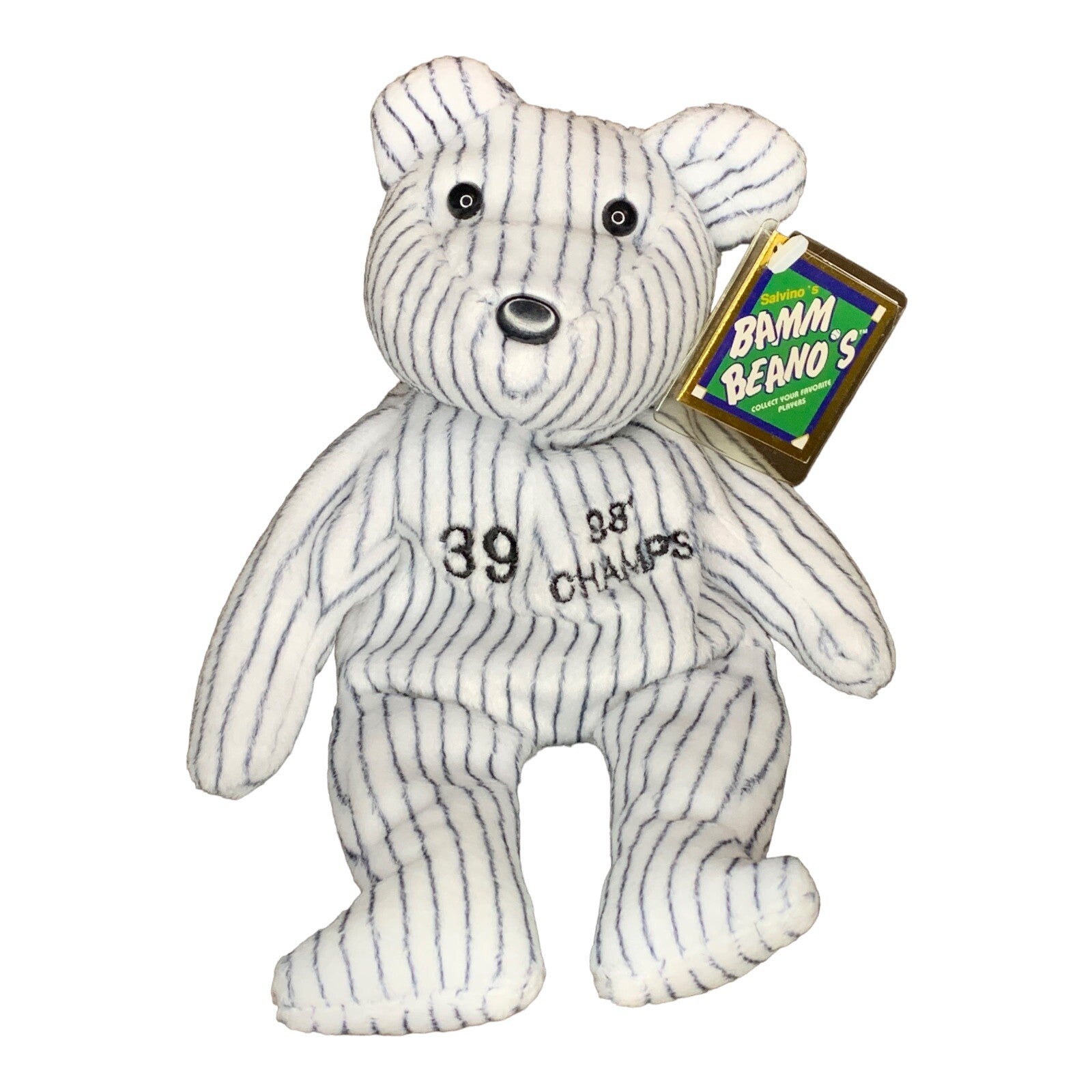 Salvino's Bamm Beanos Yankees 98 Champs #39 Strawberry Plush Bear With Tag - Sports Gifts, Sports Memorabilia, Sports Collectibles, Fan Shop