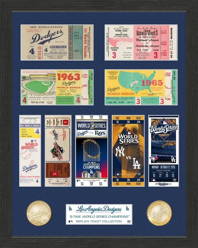 Los Angeles Dodgers 9x World Series Champions Bronze Coin Ticket Photo Mint - Sports Gifts, Sports Memorabilia, Sports Collectibles, Fan Shop