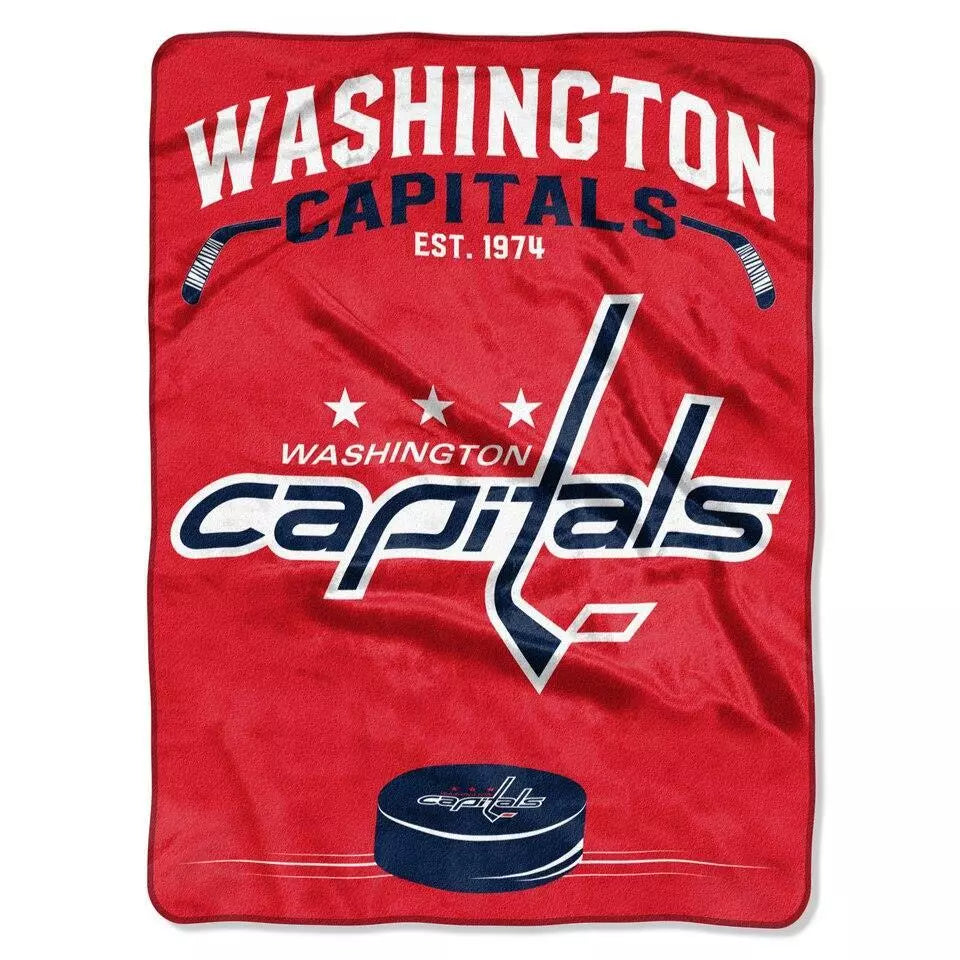 Capitals OFFICIAL National Hockey League; "Inspired" 60"x 80" Raschel Throw by The Northwest Company - Sports Collectibles, Sports Memorabilia, Sports Fan Shop, Sports Gifts