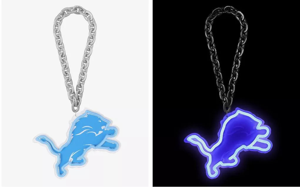 FOCO NFL Jumbo Fan Chain Neon Light Up Detroit Lions - Sports Collectibles, Sports Memorabilia, Sports Fan Shop, Sports Gifts