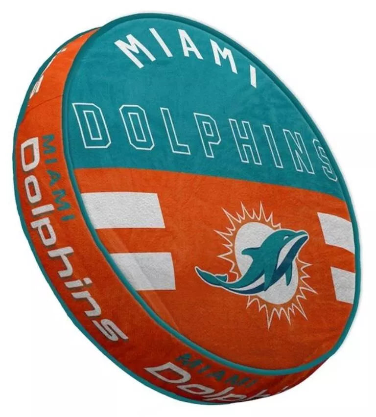 Miami Dolphins NFL 15" Circle Plushlete Pillow - Sports Collectibles, Sports Memorabilia, Sports Fan Shop, Sports Gifts