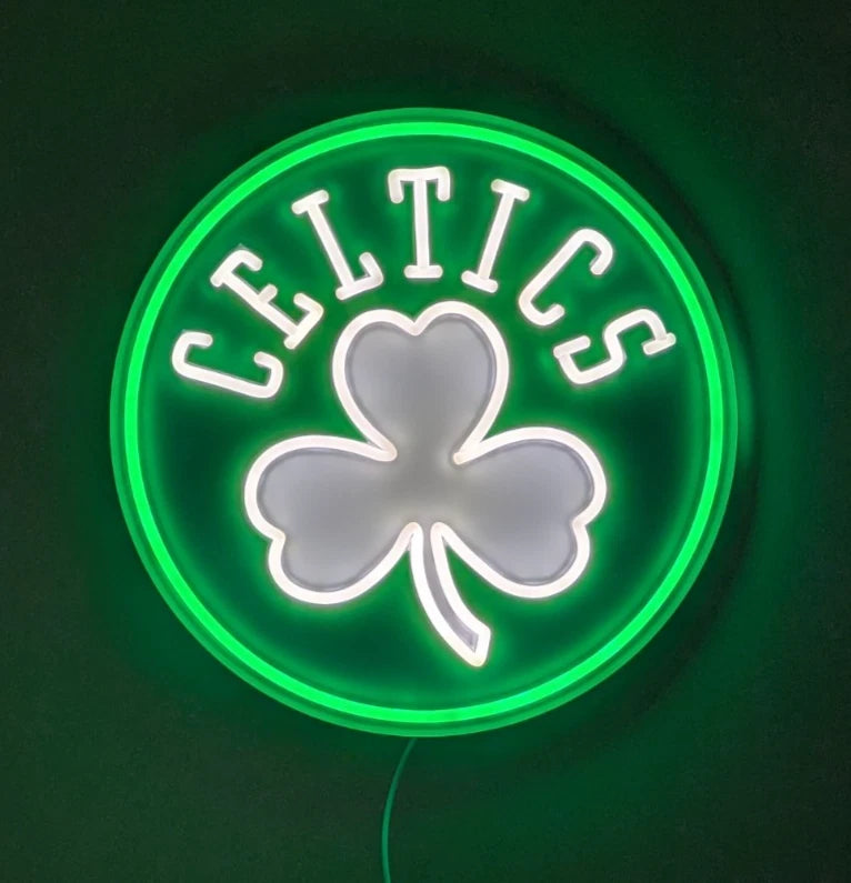 Boston Celtics LED Neon Light Up Team Logo Sign - Sports Gifts, Sports Memorabilia, Sports Collectibles, Fan Shop