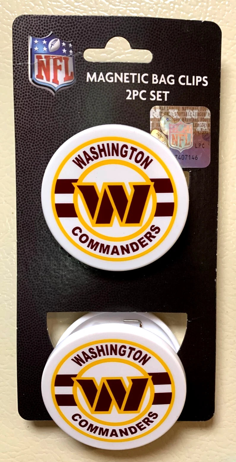 WASHINGTON COMMANDERS, 2x BAG / CHIP CLIP MAGNETS - Sports Collectibles, Sports Memorabilia, Sports Fan Shop, Sports Gifts