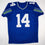 Autographed/Signed Sam Darnold Seattle Blue Retro Football Jersey Beckett BAS COA