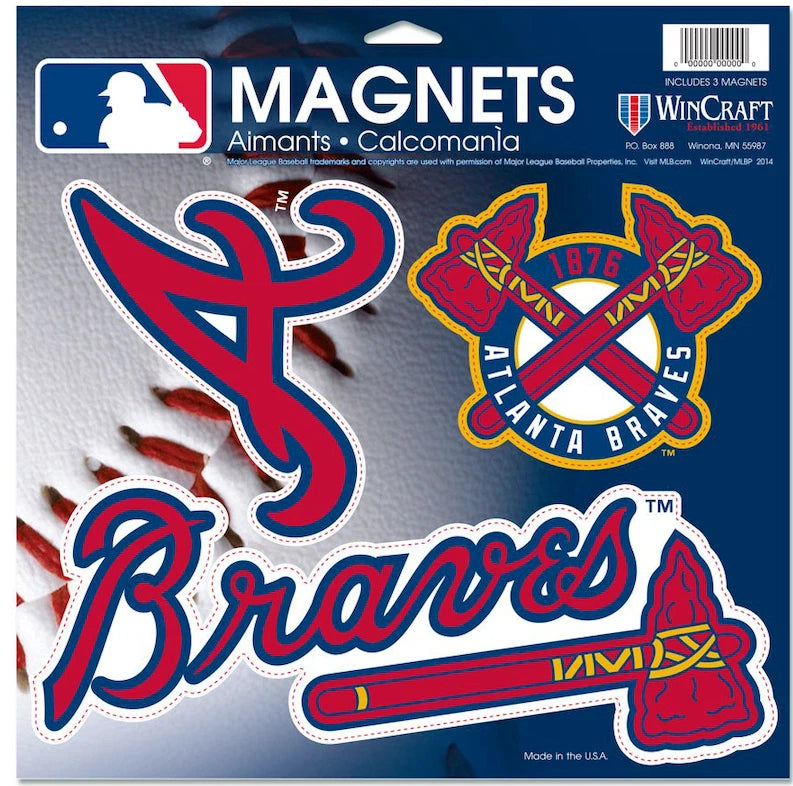 Atlanta Braves Vinyl Magnet 11" x 11" - Sports Gifts, Sports Memorabilia, Sports Collectibles, Fan Shop