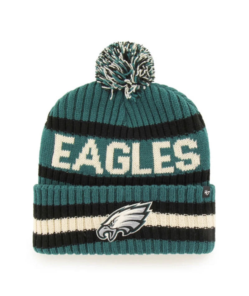 '47 Brand Philadelphia Eagles Green/Black Bering Pom Cuffed Knit Hat