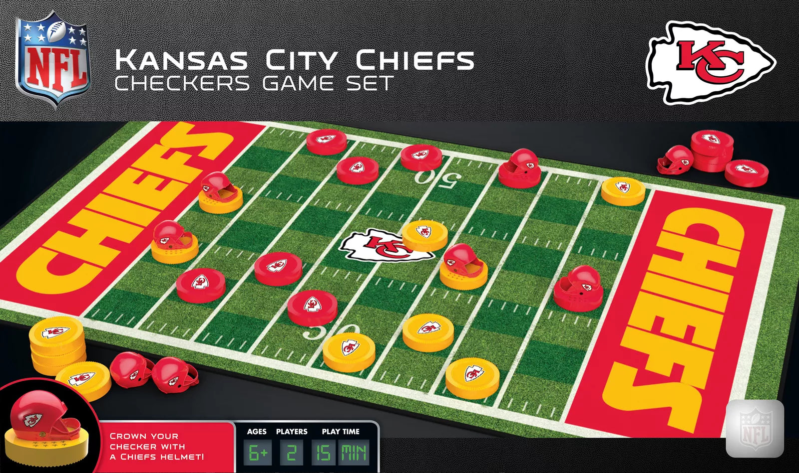 MasterPieces - Kansas City Chiefs - NFL Checkers Board Game - Sports Collectibles, Sports Memorabilia, Sports Fan Shop, Sports Gifts