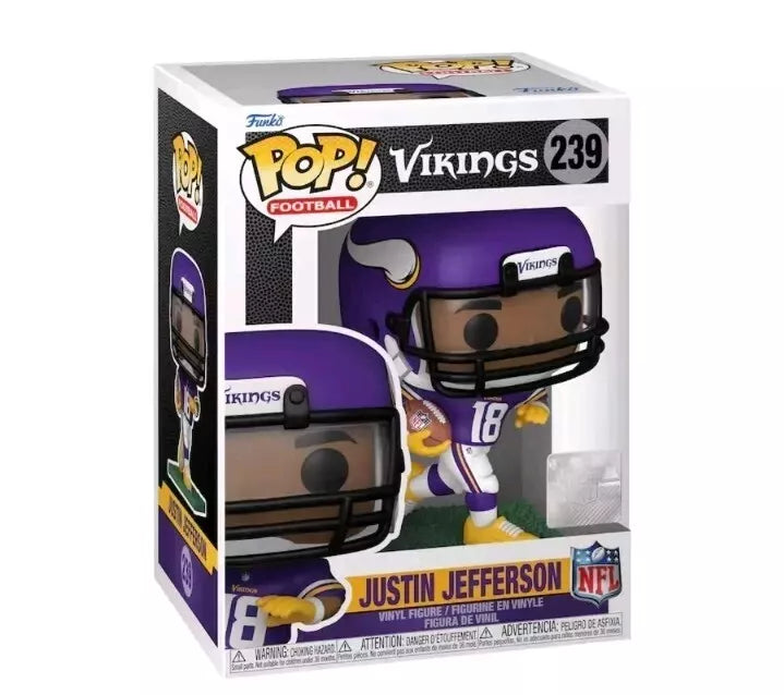 Funko Pop! NFL Minnesota Vikings Justin Jefferson Pop! Vinyl Figure #239 - Sports Collectibles, Sports Memorabilia, Sports Fan Shop, Sports Gifts