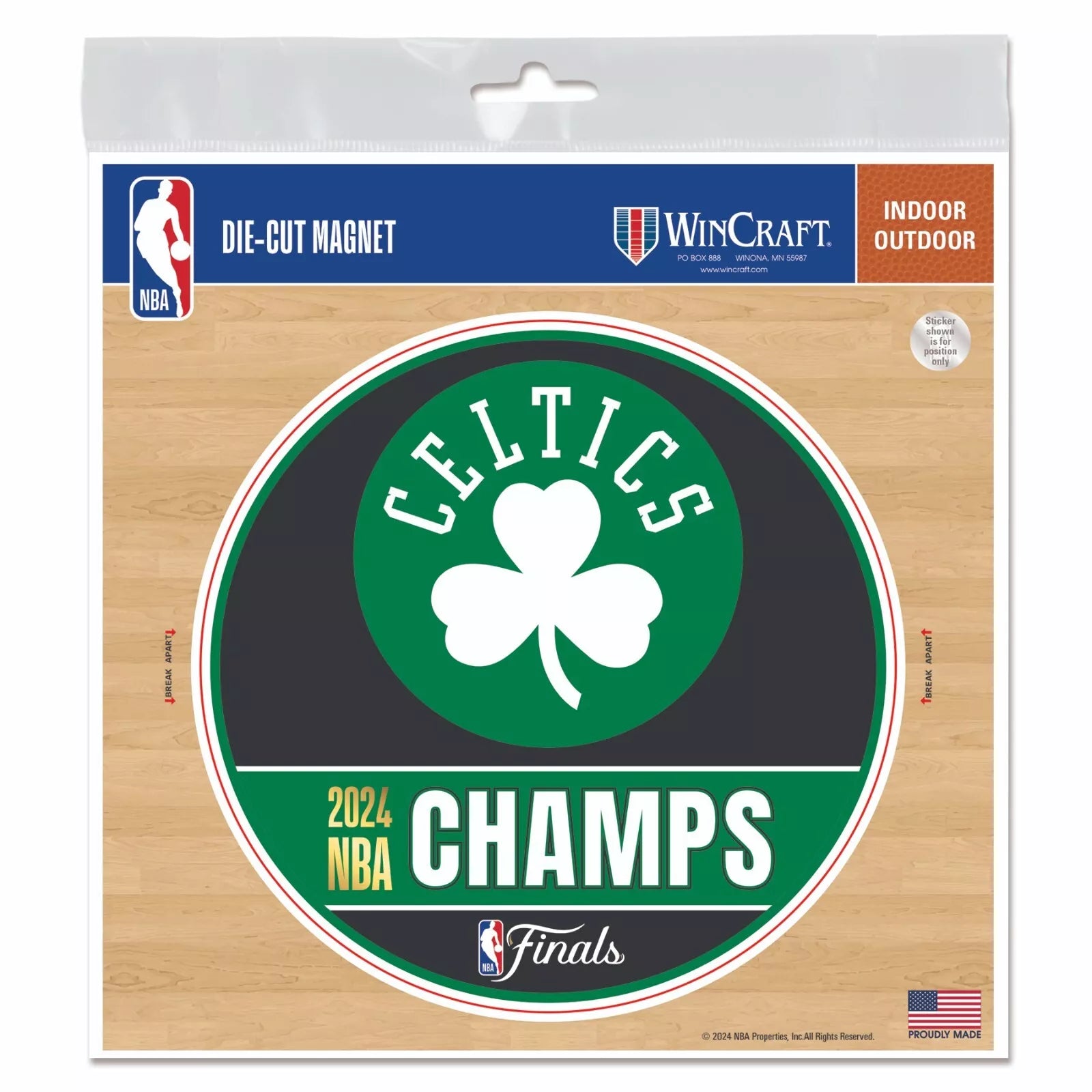 BOSTON CELTICS 2024 NBA FINALS CHAMPIONS DIE-CUT VINYL MAGNET 4.5" ROUND - Sports Collectibles, Sports Memorabilia, Sports Fan Shop, Sports Gifts