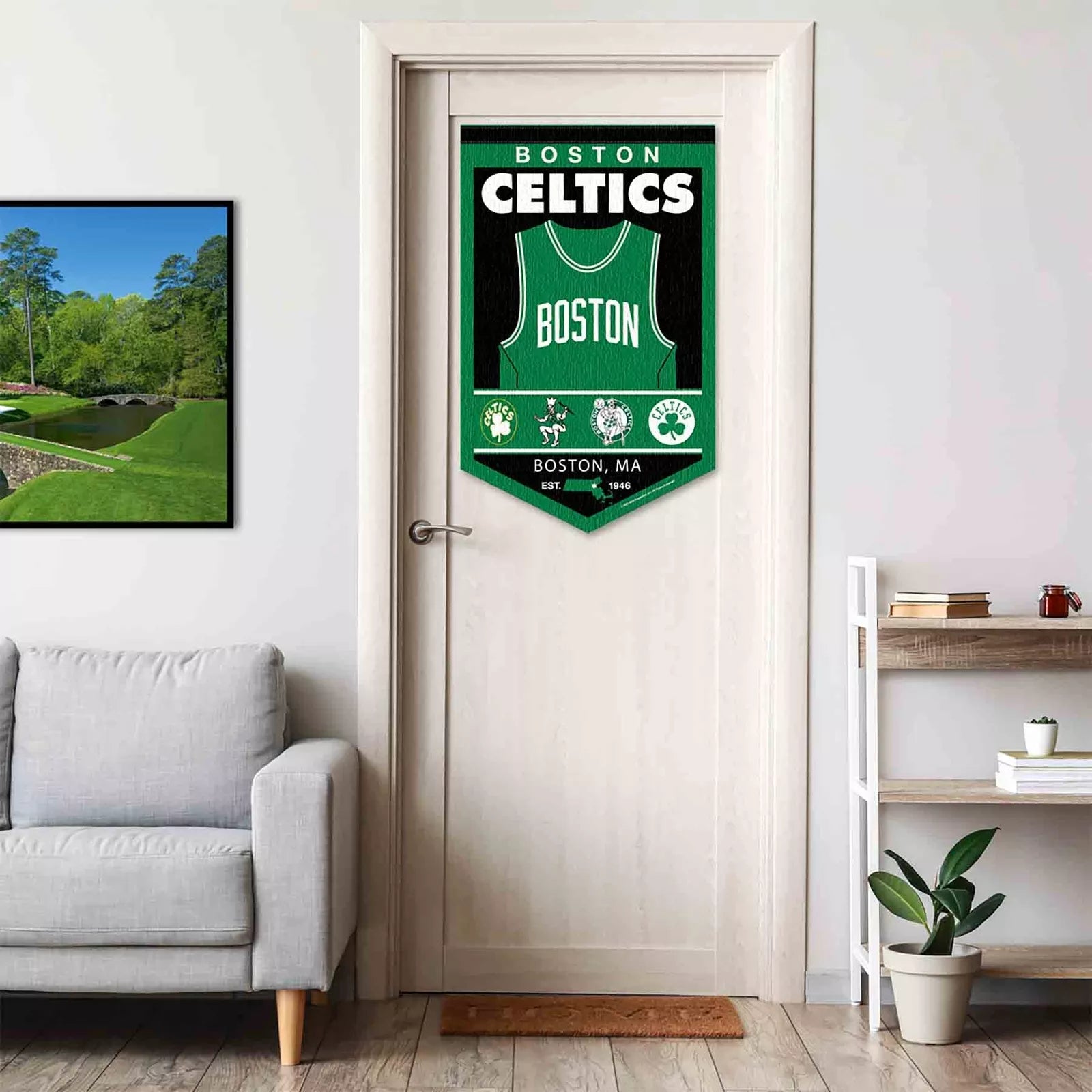 Boston Celtics History Heritage Logo Banner Flag - Sports Collectibles, Sports Memorabilia, Sports Fan Shop, Sports Gifts