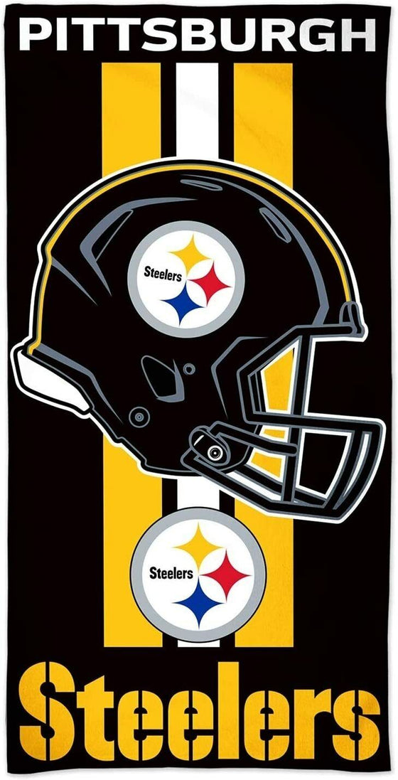 NFL Bath Towel Pittsburgh Steelers Beach Towel Helmet - 757 Sports Collectibles