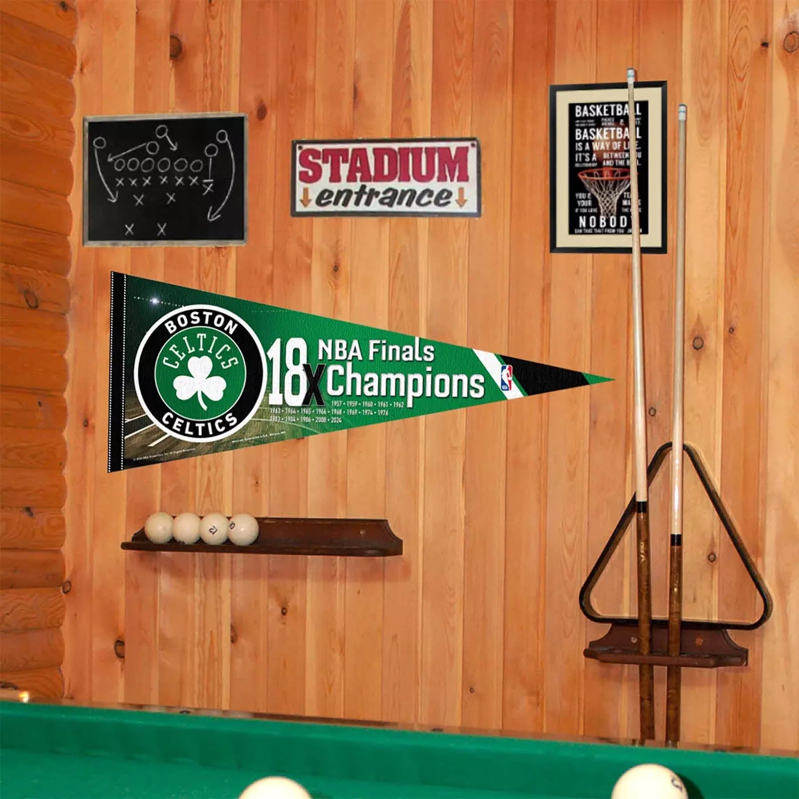 Boston Celtics 18x 18 Time NBA Champions Full Size Pennant Flag Banner - Sports Collectibles, Sports Memorabilia, Sports Fan Shop, Sports Gifts