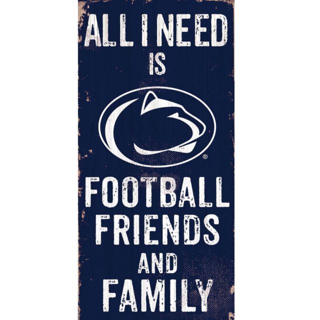 Penn State Nittany Lions Football, Friends, & Family Wood Sign - Sports Collectibles, Sports Memorabilia, Sports Fan Shop, Sports Gifts