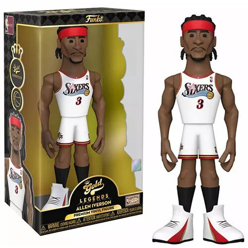 Funko Gold Premium Figure NBA Legends ALLEN IVERSON (White 76ers Jersey)(12 inch) - Sports Collectibles, Sports Memorabilia, Sports Fan Shop, Sports Gifts