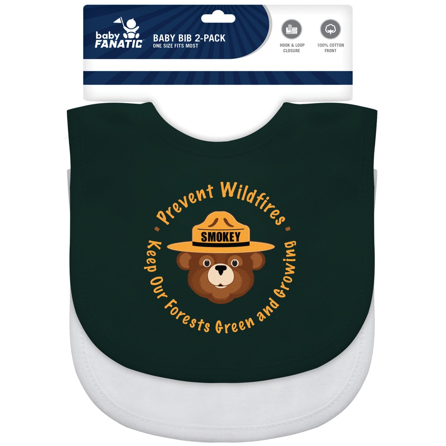 Smokey Bear Baby Bibs 2-Pack: Keep Messes at Bay! - Sports Gifts, Sports Memorabilia, Sports Collectibles, Fan Shop