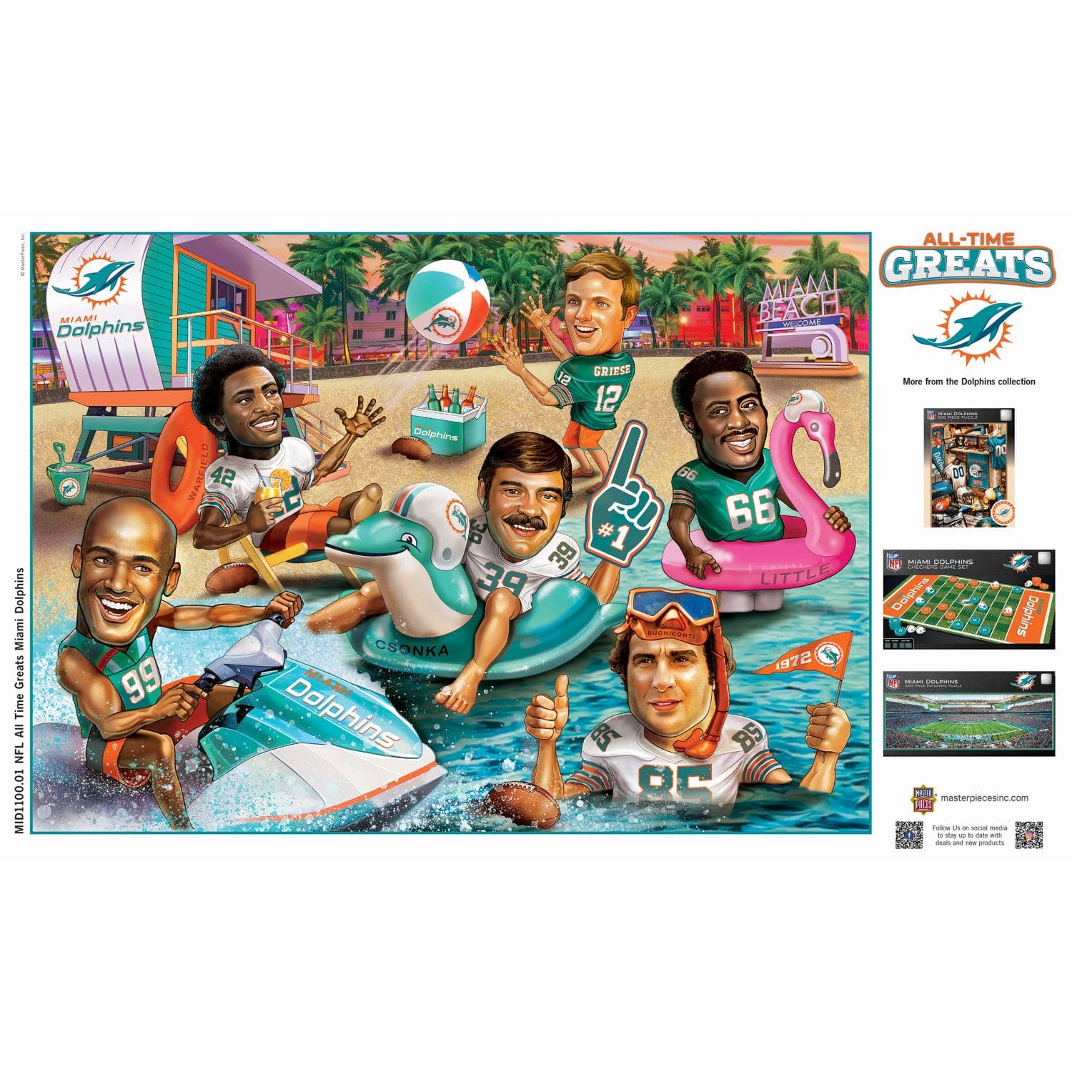 Miami Dolphins All-Time Legends 500-Piece Jigsaw Puzzle
