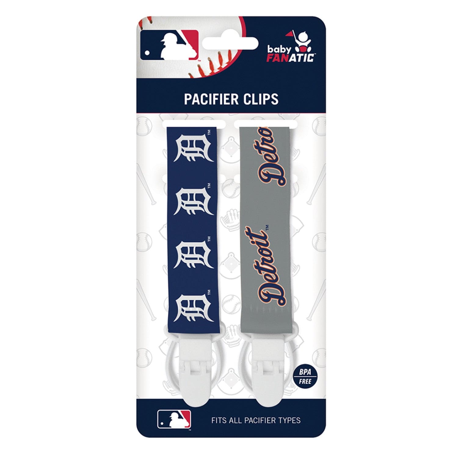 Detroit Tigers Pacifier Clip Set - 2-Pack - Sports Gifts, Sports Memorabilia, Sports Collectibles, Fan Shop