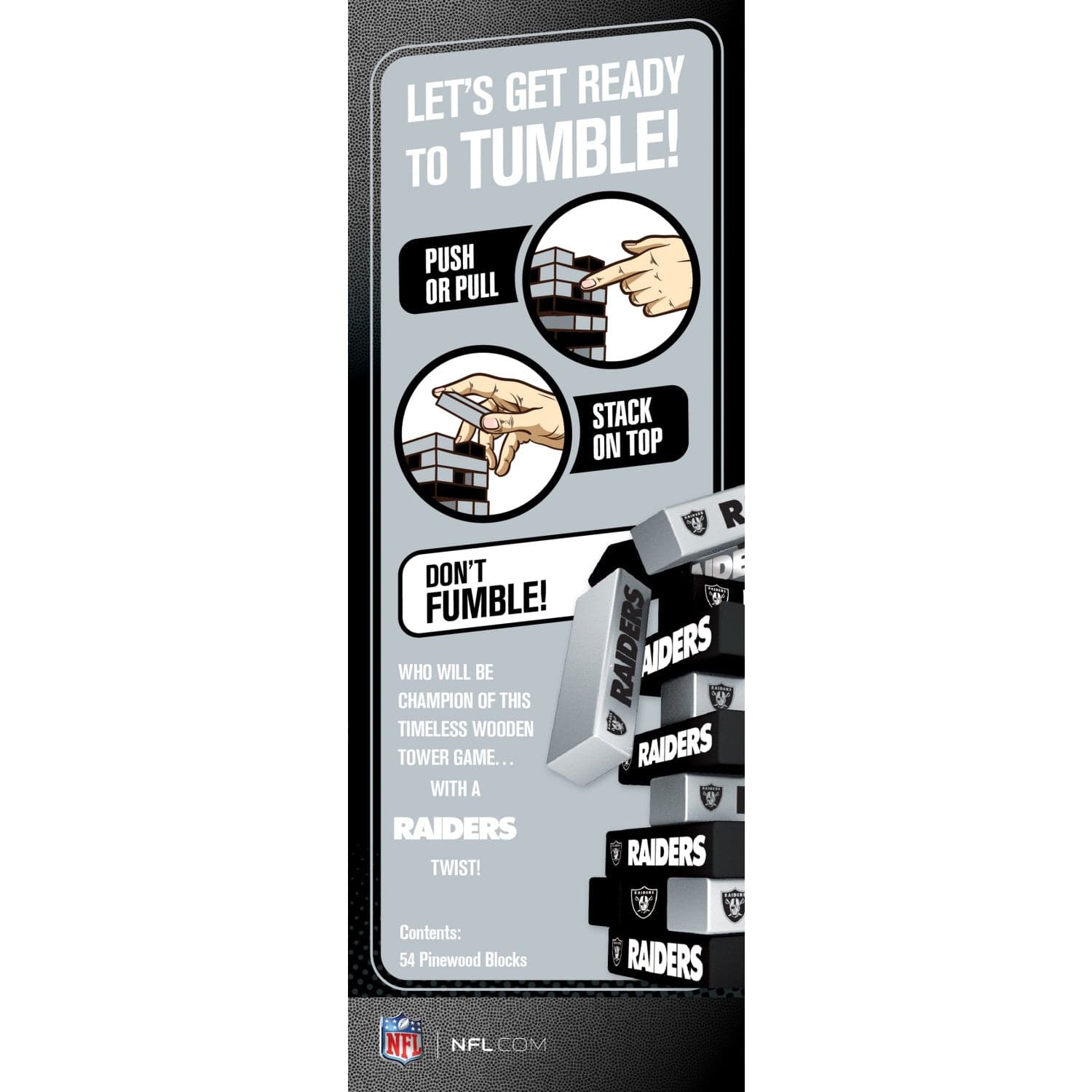 Las Vegas Raiders Tumble Tower Game