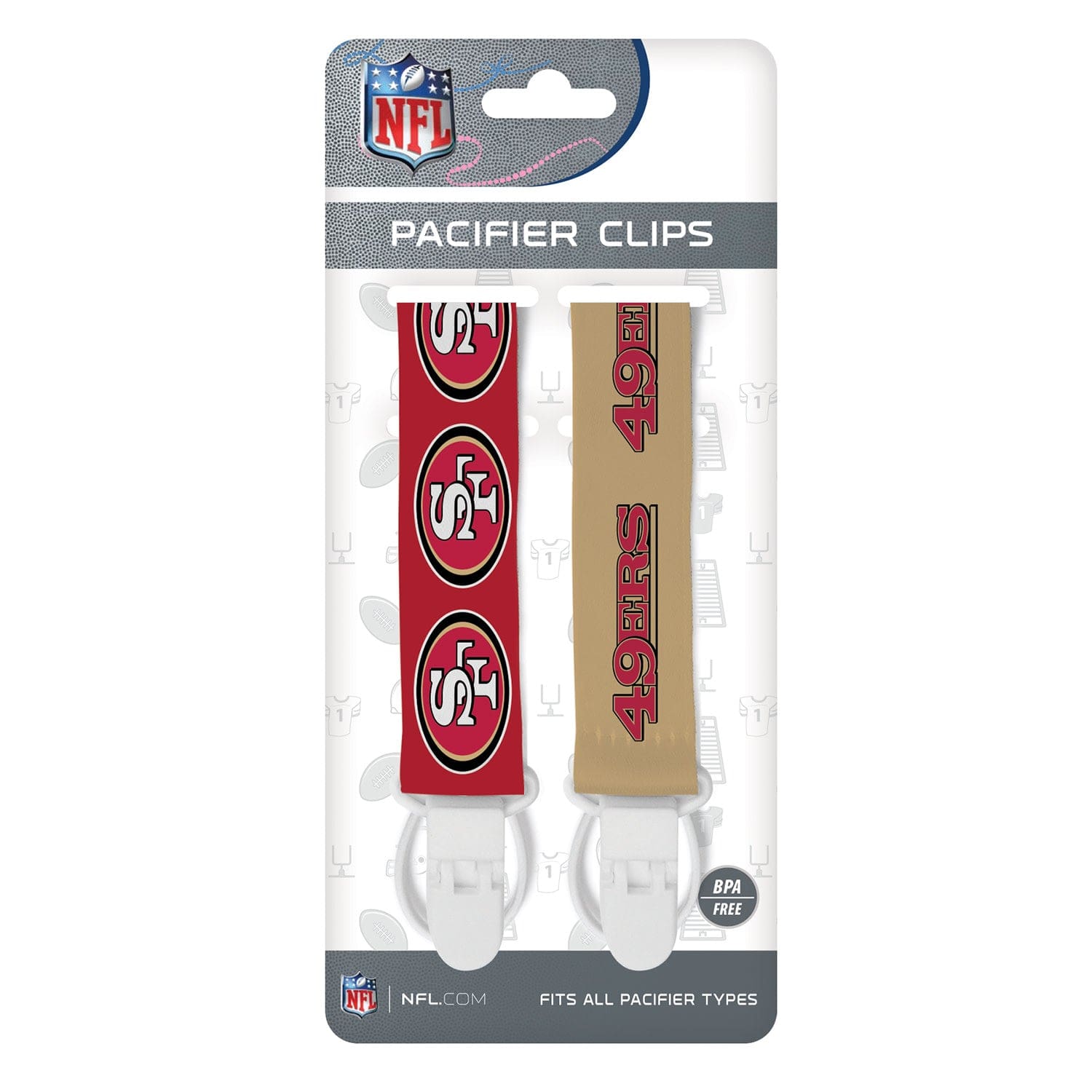 San Francisco 49ers Pacifier Clip Set - 2-Pack