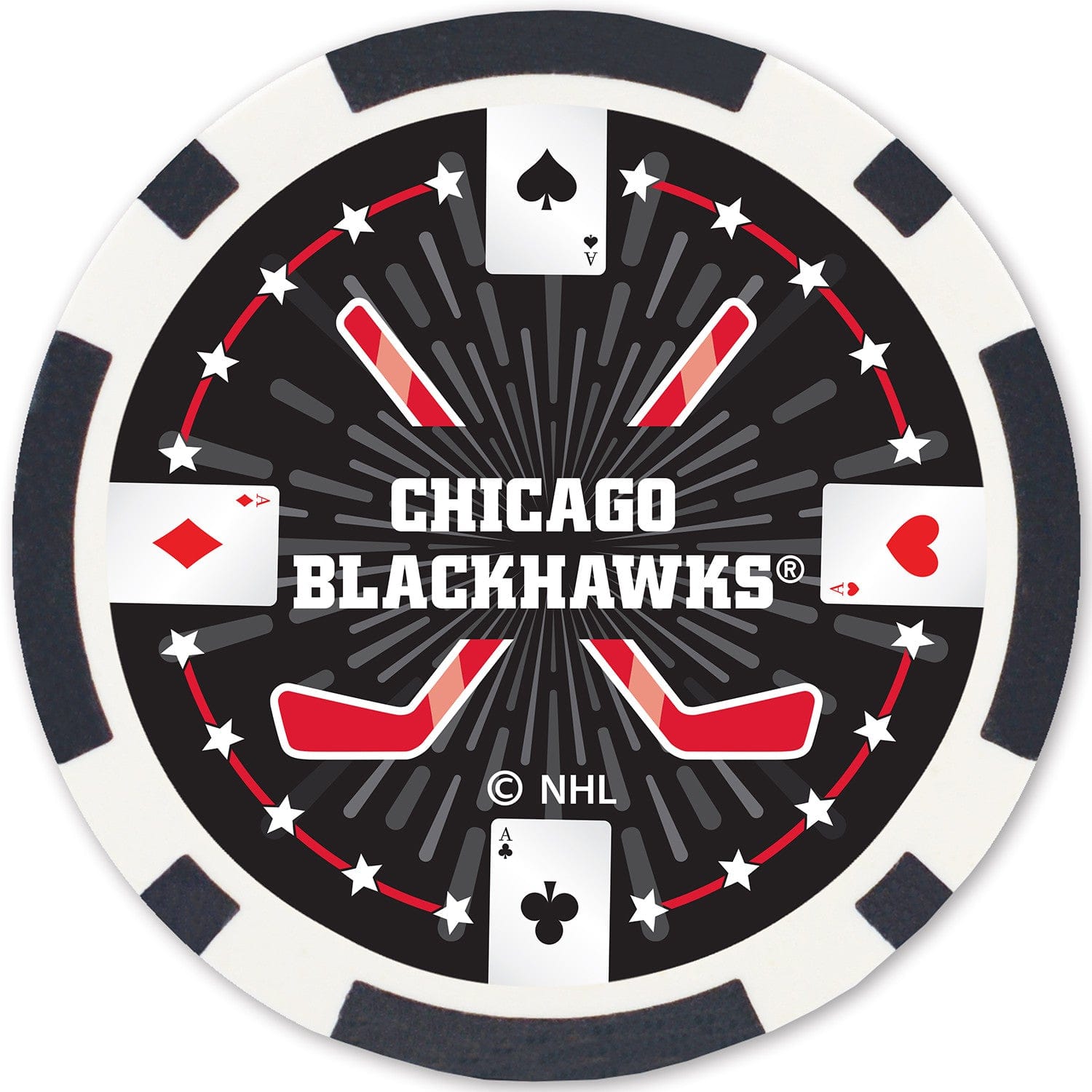 Chicago Blackhawks 100 Piece Poker Chip Set - Sports Gifts, Sports Memorabilia, Sports Collectibles, Fan Shop