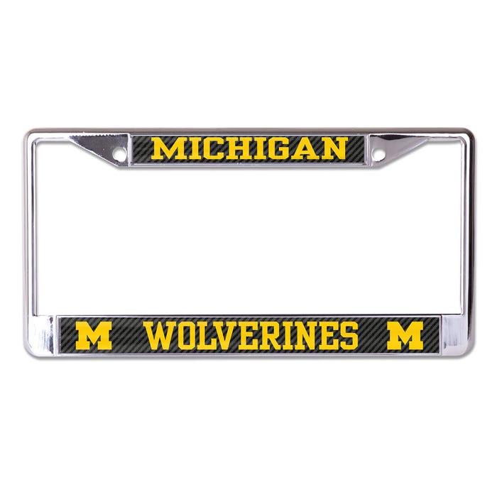 Michigan Wolverines CARBON License Plate Frame S/L Printed - Sports Gifts, Sports Memorabilia, Sports Collectibles, Fan Shop