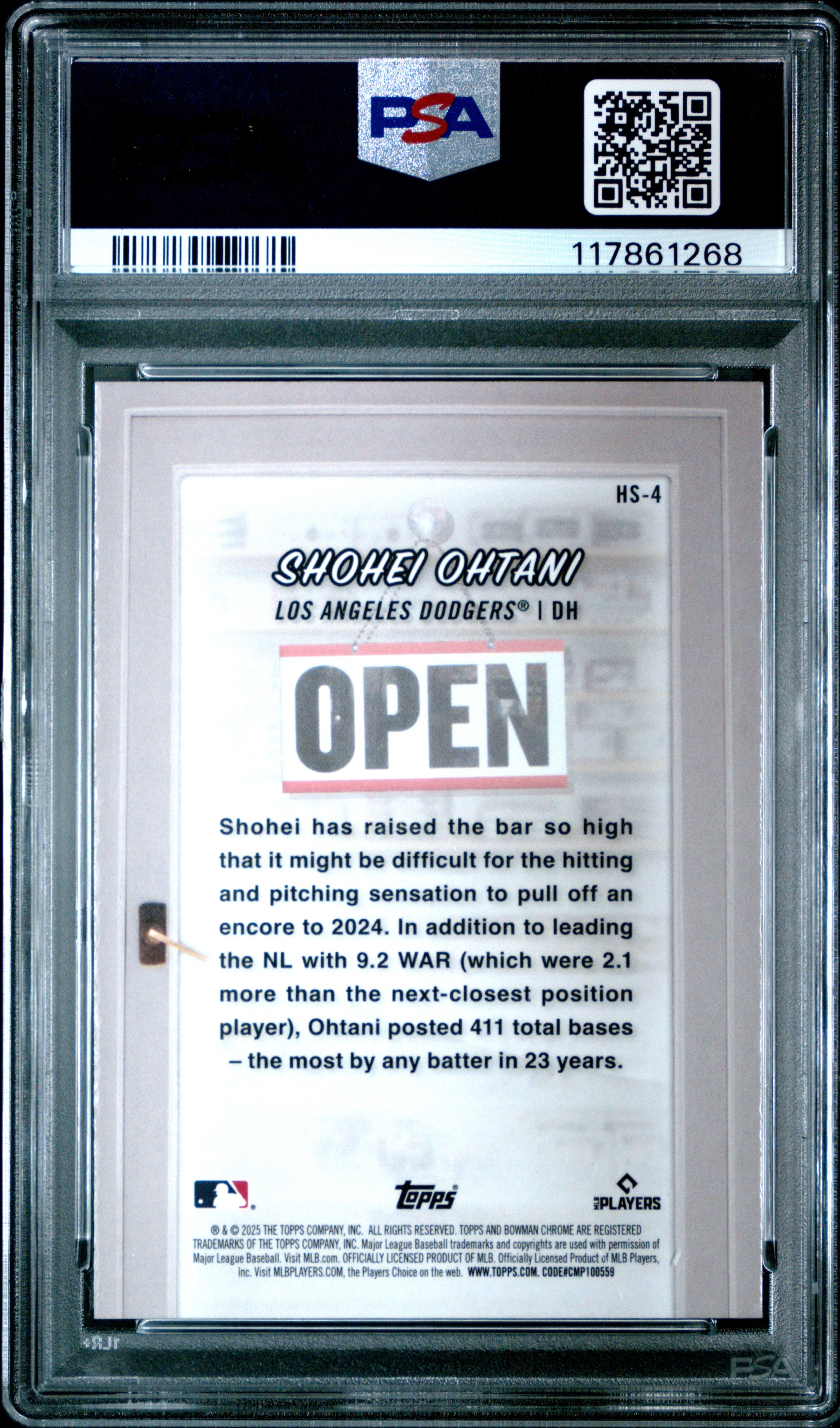 Graded 2025 Topps Bowman Shohei Ohtani #HS4 Hobby Stars Baseball Card PSA 10 Gem Mint