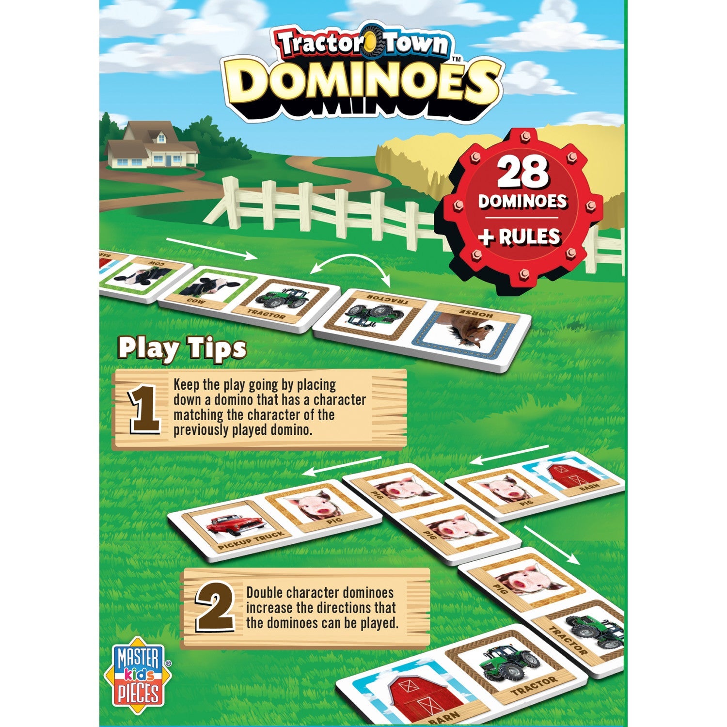 Tractor Town Picture Dominoes - 757 Sports Collectibles