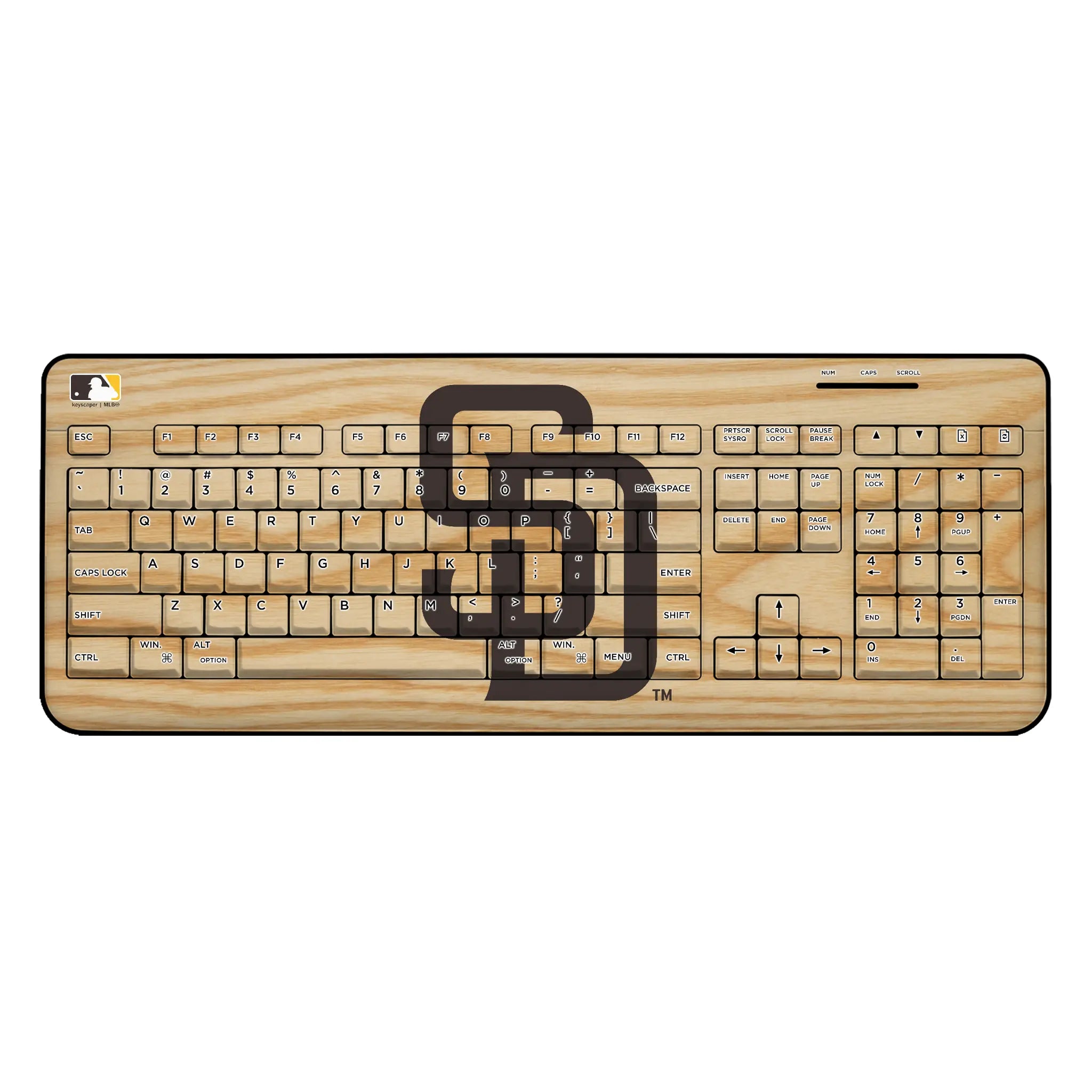 San Diego Padres Baseball Bat Wireless USB Keyboard