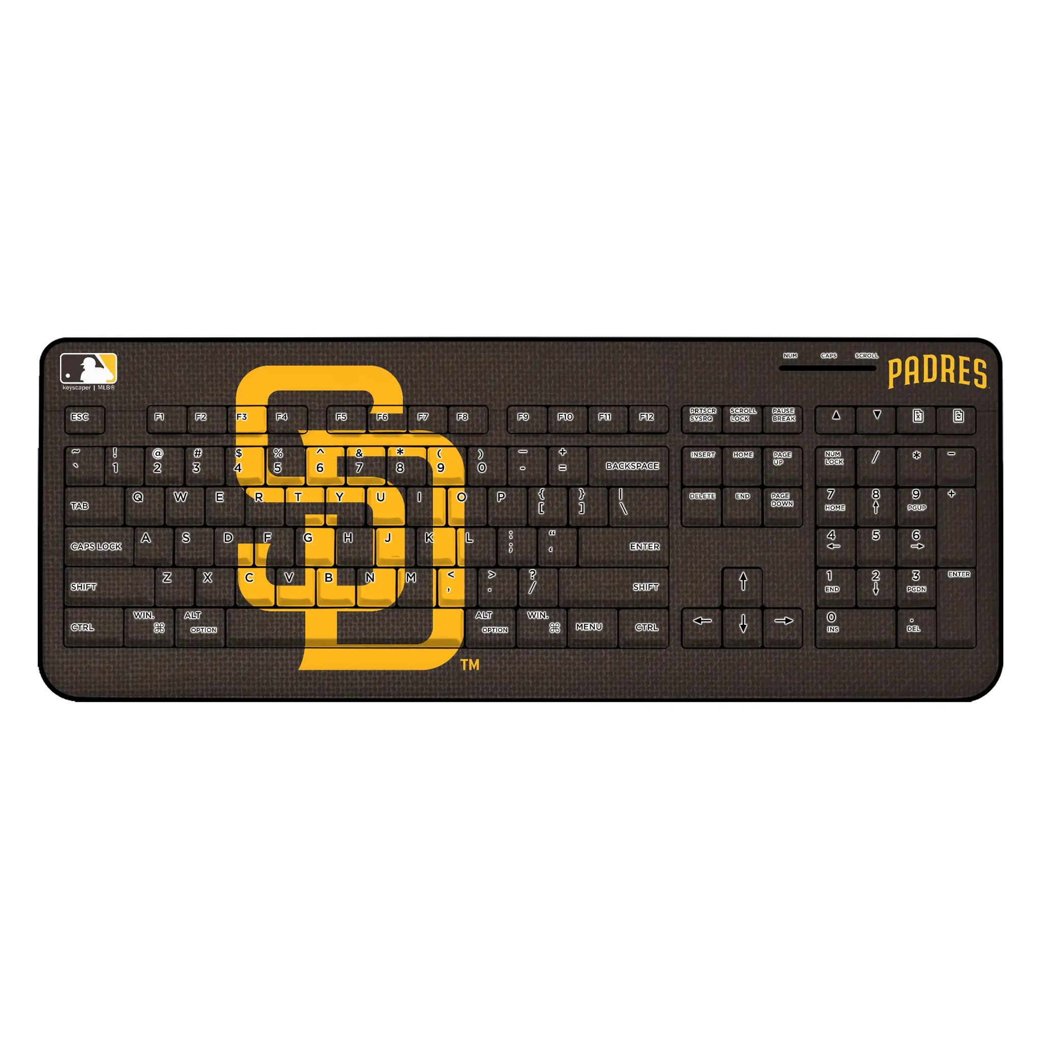 San Diego Padres Solid Wireless USB Keyboard