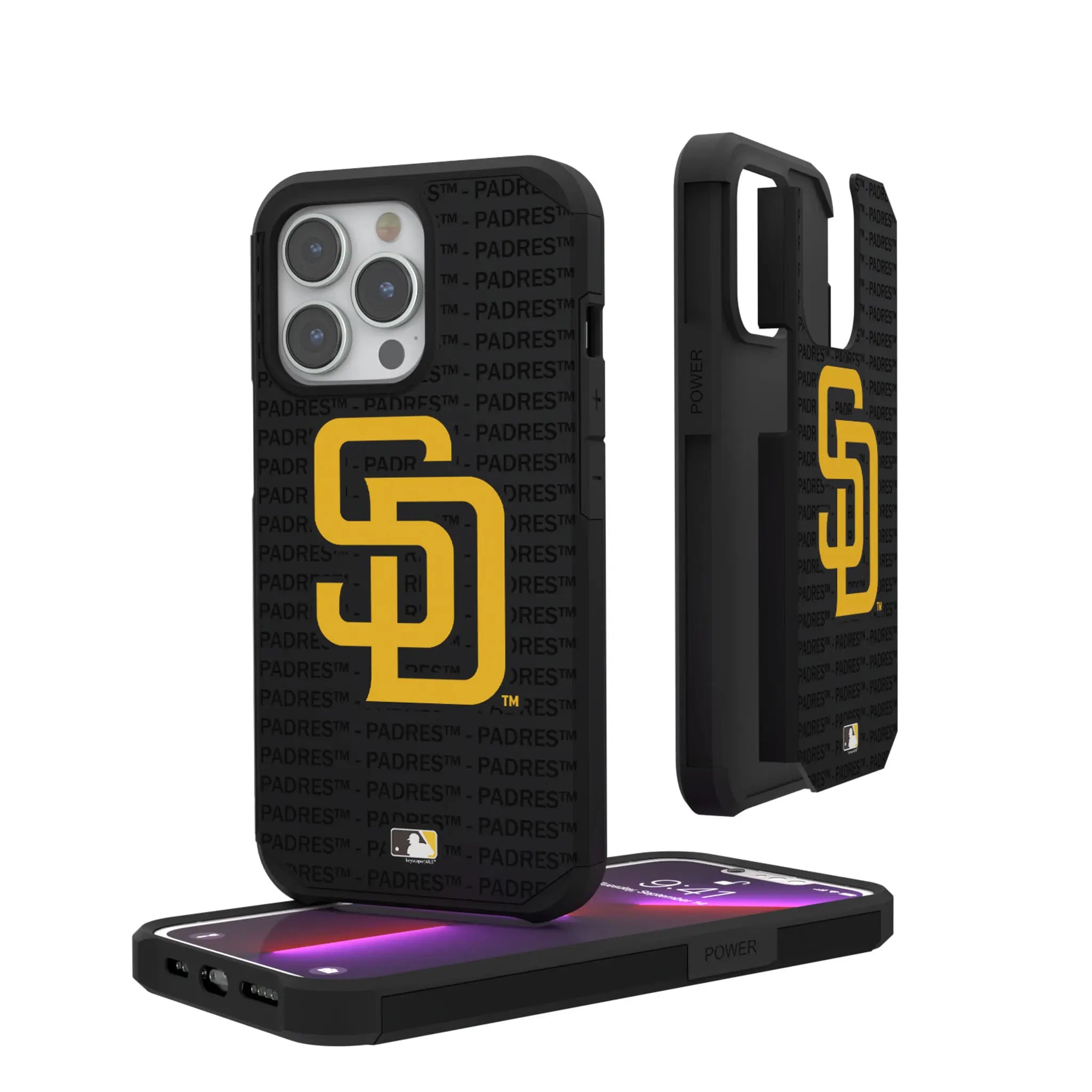 San Diego Padres Text Backdrop Rugged Phone Case
