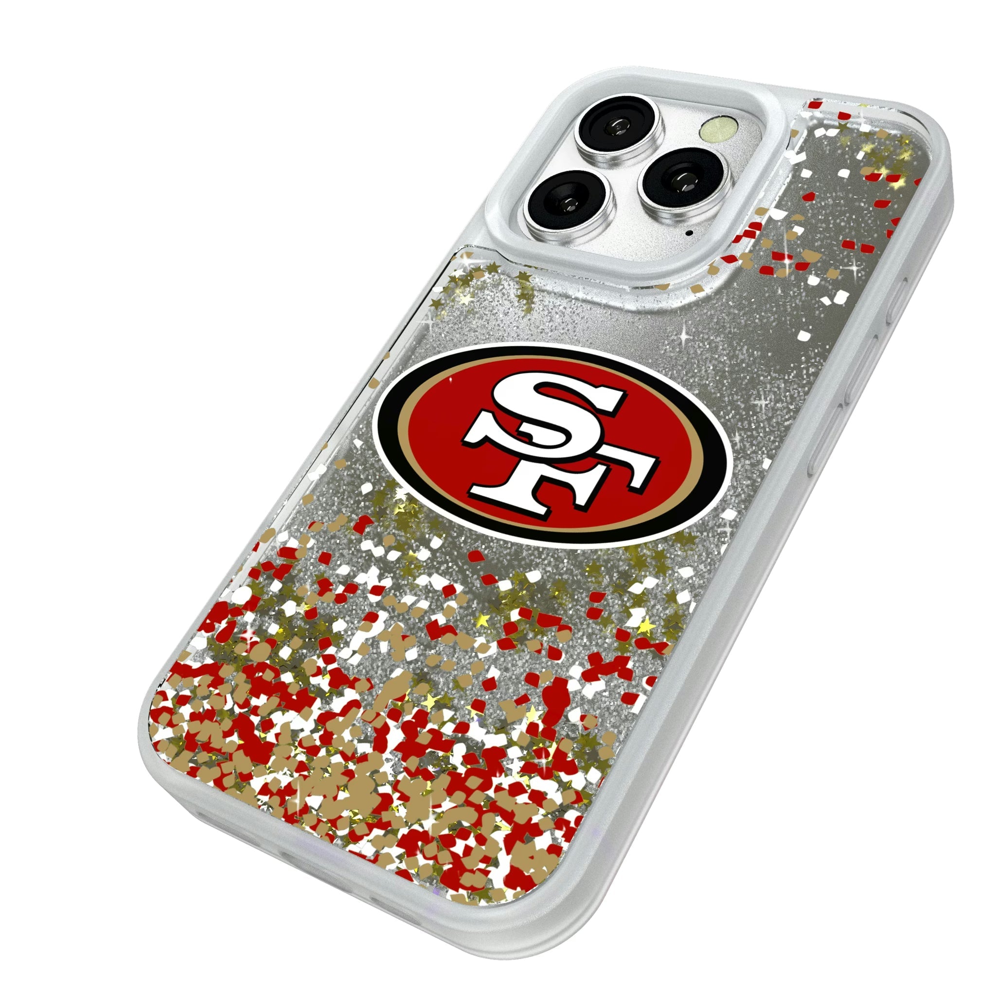 San Francisco 49ers Confetti Glitter Phone Case - Sports Gifts, Sports Memorabilia, Sports Collectibles, Fan Shop