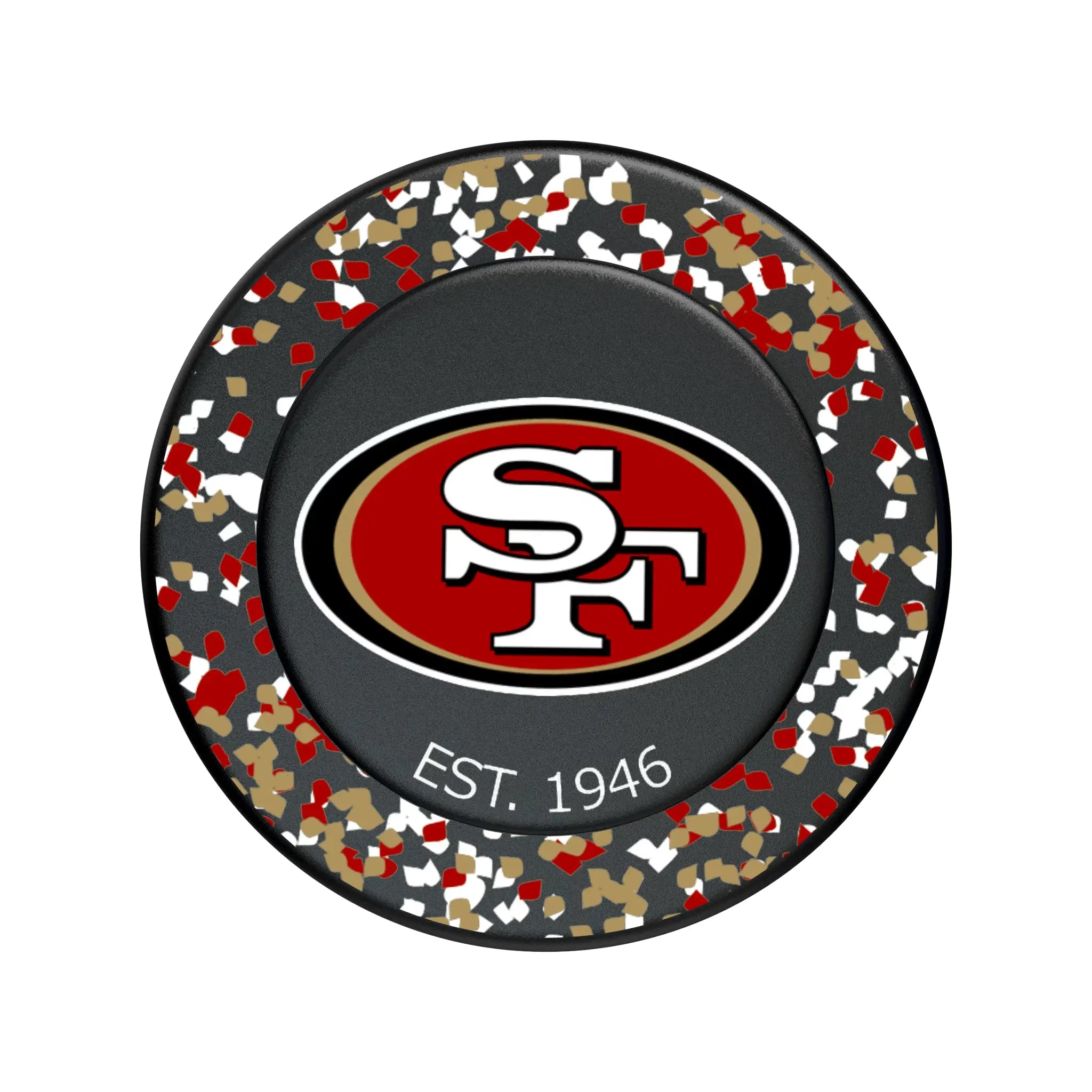 San Francisco 49ers Confetti PopSockets Magnetic Phone Grip and Stand