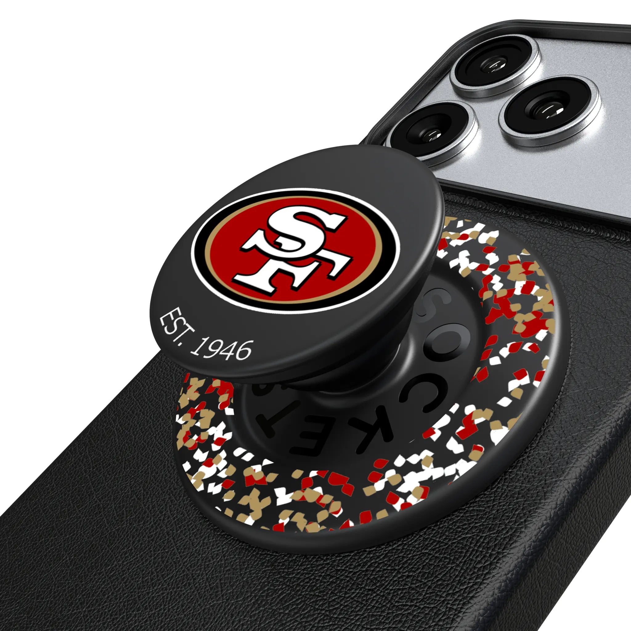 San Francisco 49ers Confetti PopSockets Magnetic Phone Grip and Stand