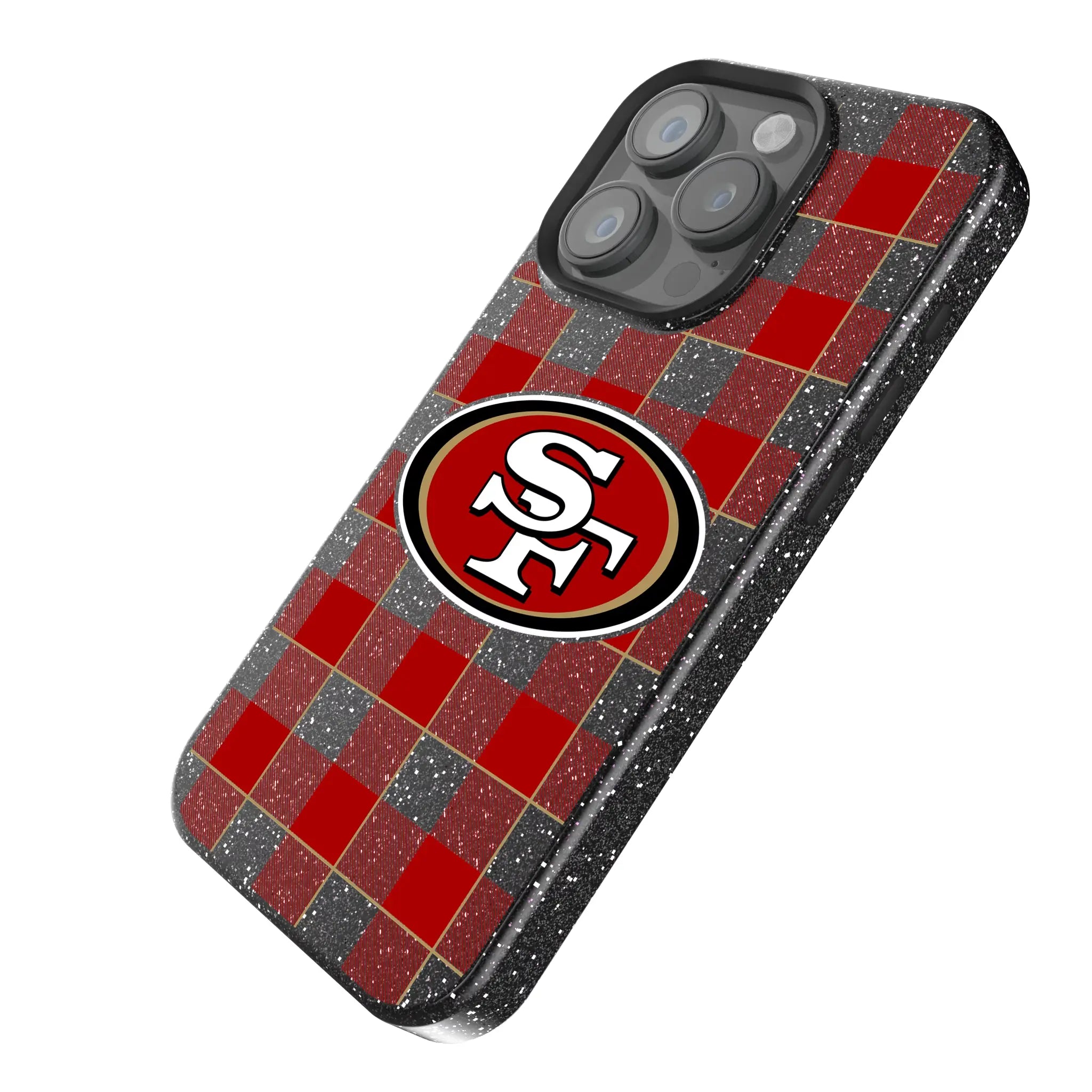 San Francisco 49ers Plaid Bling Phone Case