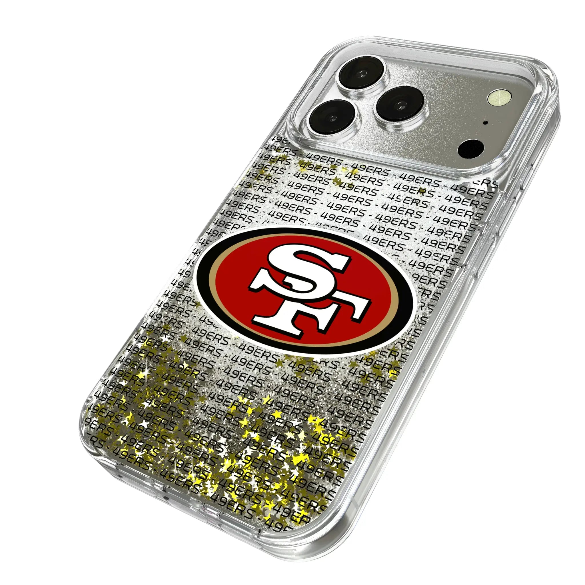 San Francisco 49ers Text Backdrop Glitter Phone Case