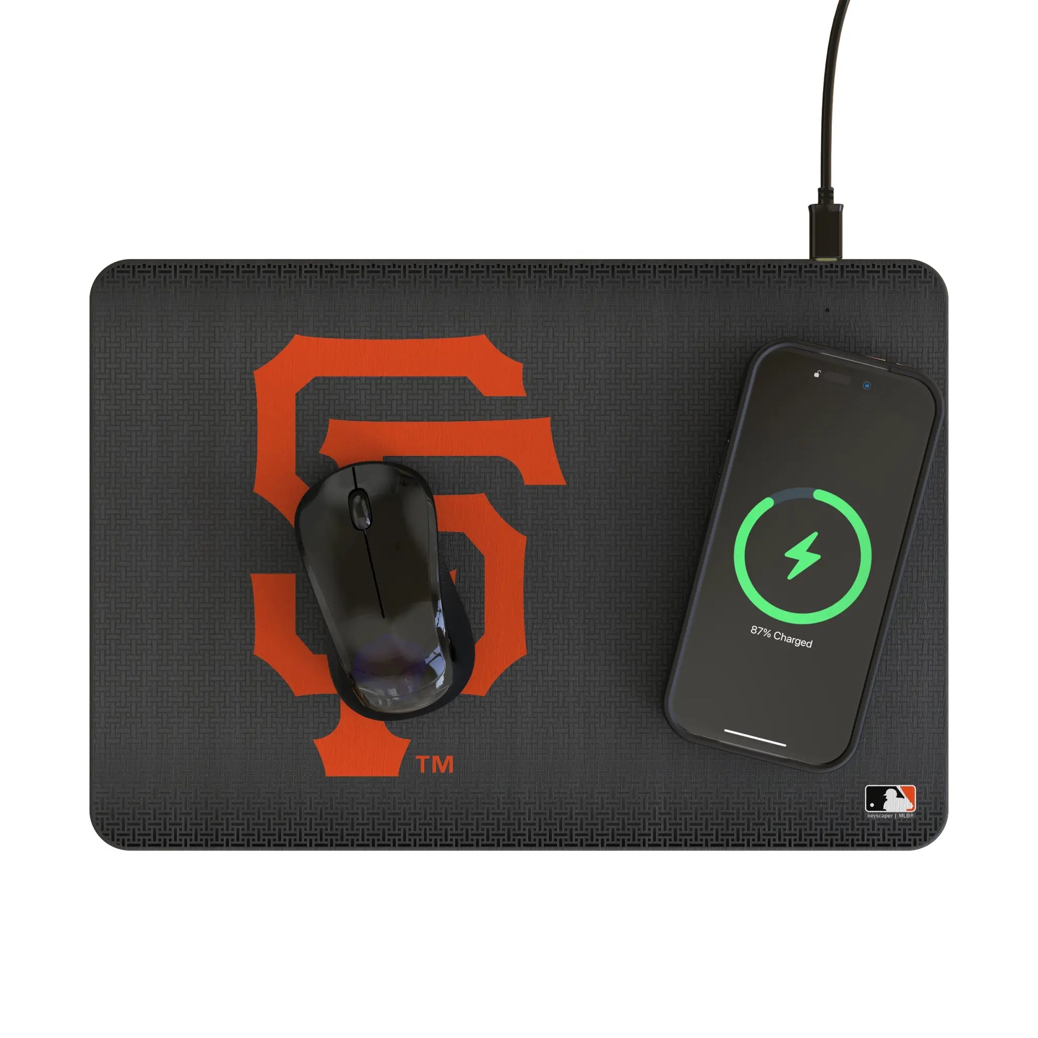 San Francisco Giants Linen 15-Watt Wireless Charger and Mouse Pad