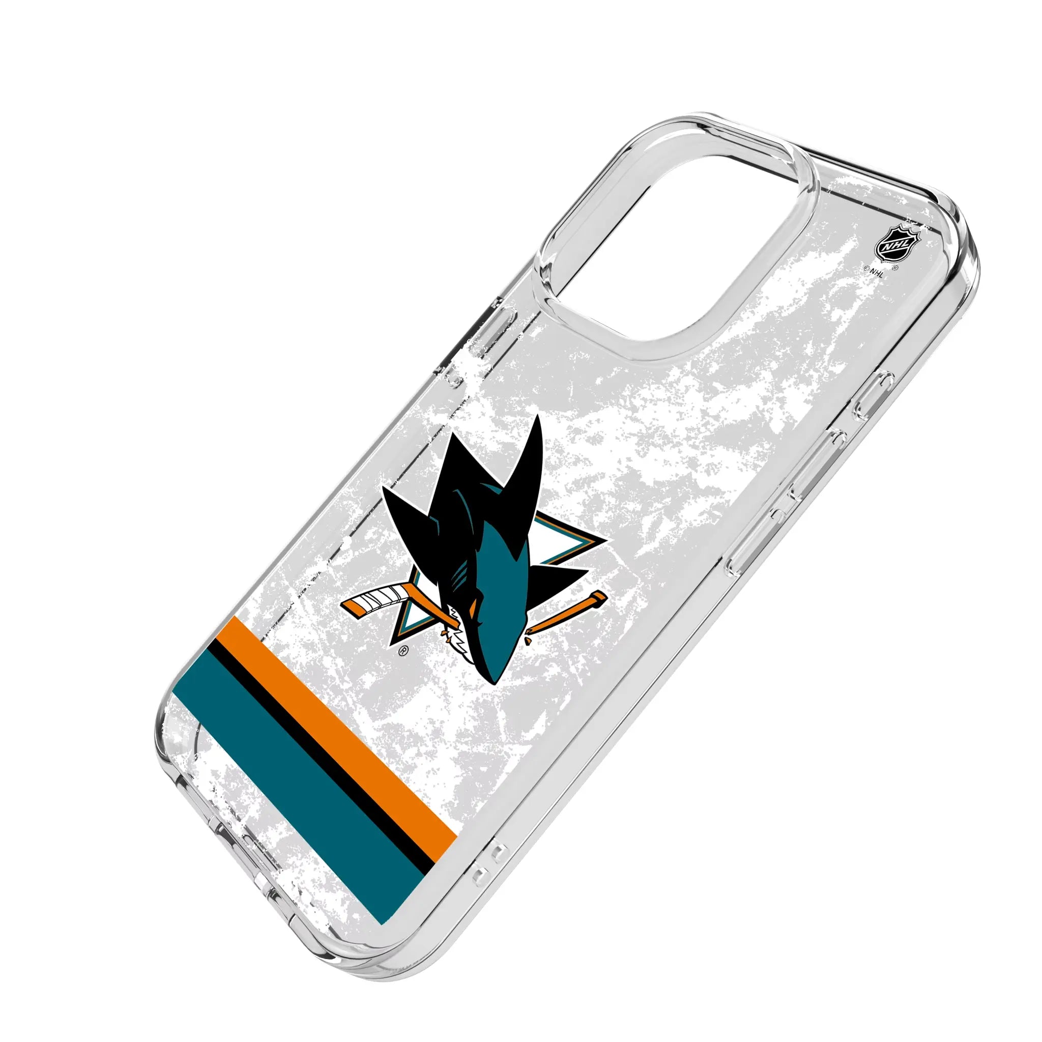 San Jose Sharks Ice Stripe Clear Phone Case for Apple iPhone