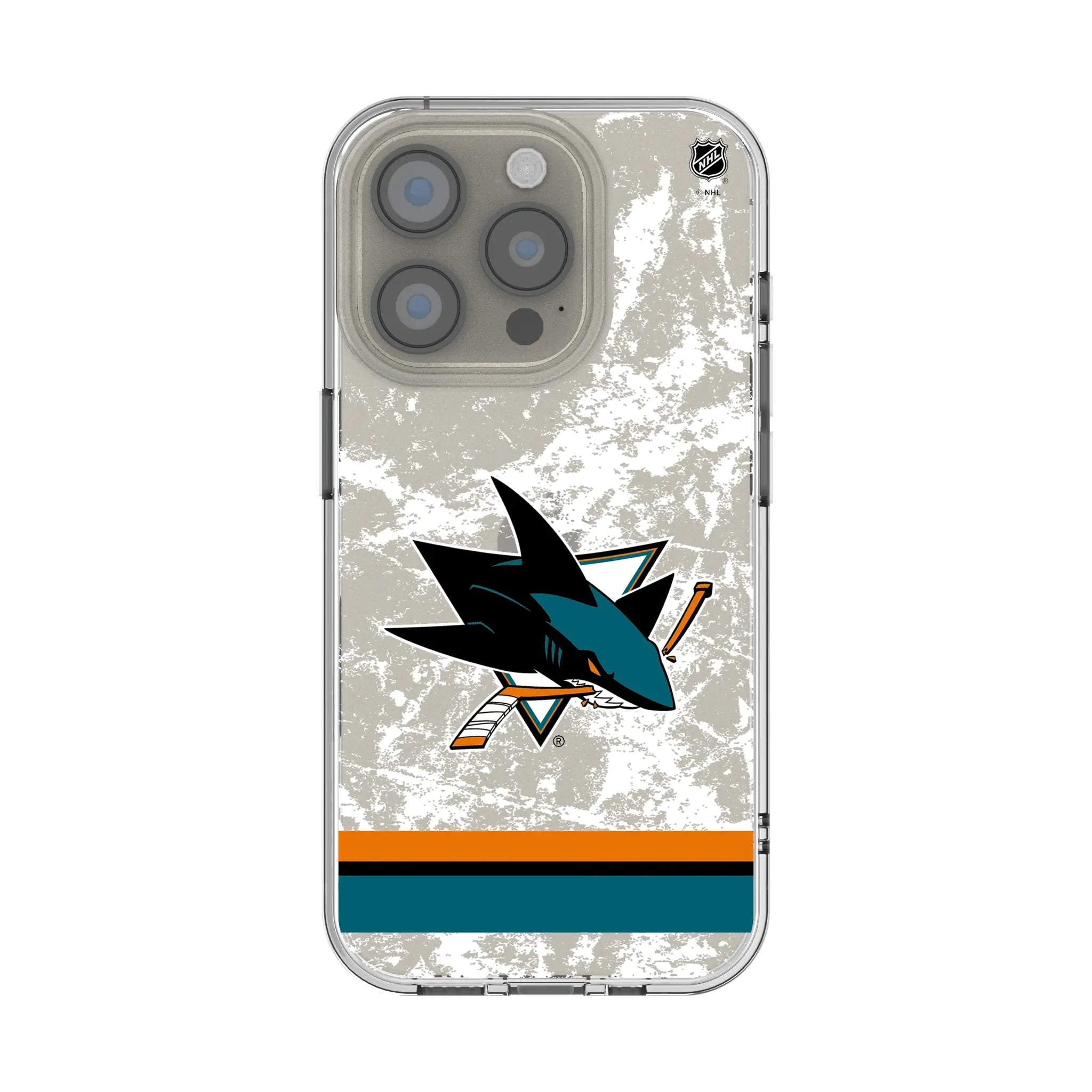 San Jose Sharks Ice Stripe Clear Phone Case for Apple iPhone
