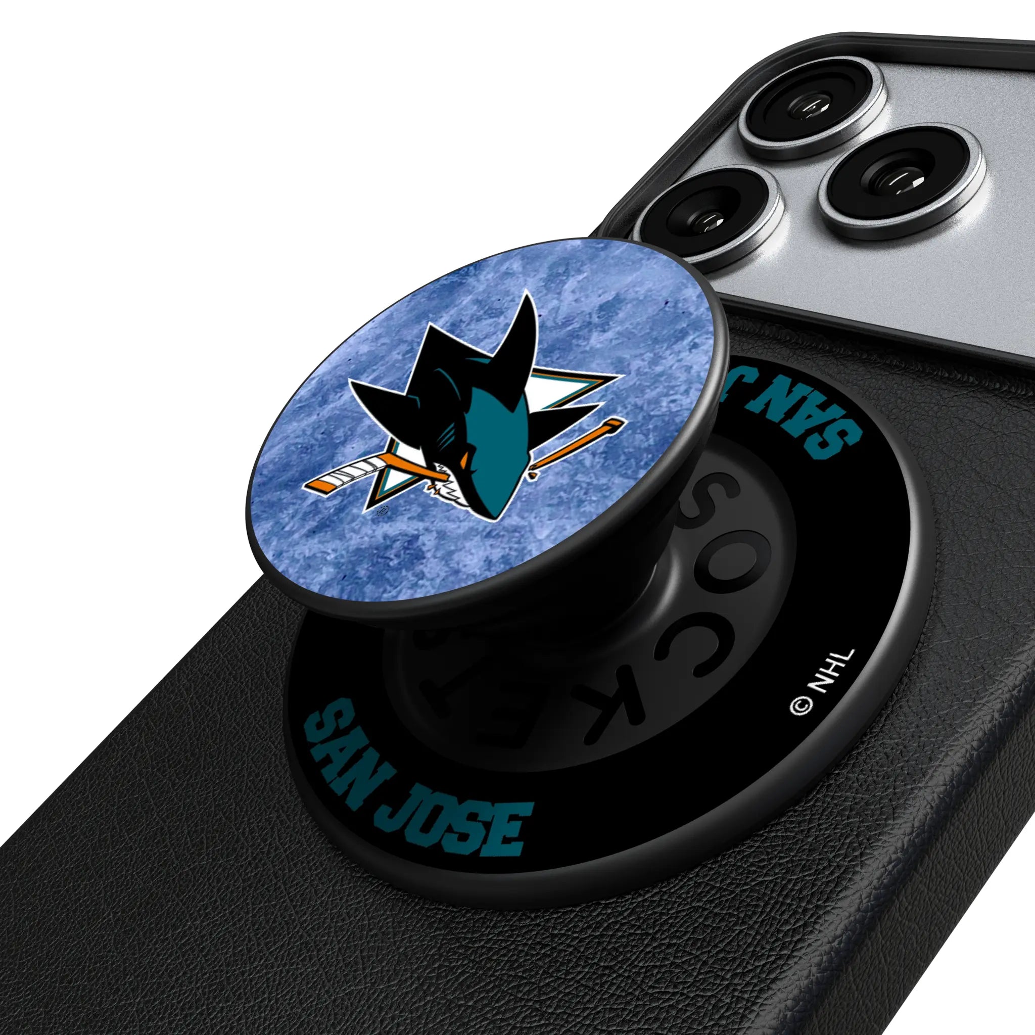 San Jose Sharks Ice Wordmark PopSockets Magnetic Phone Grip and Stand